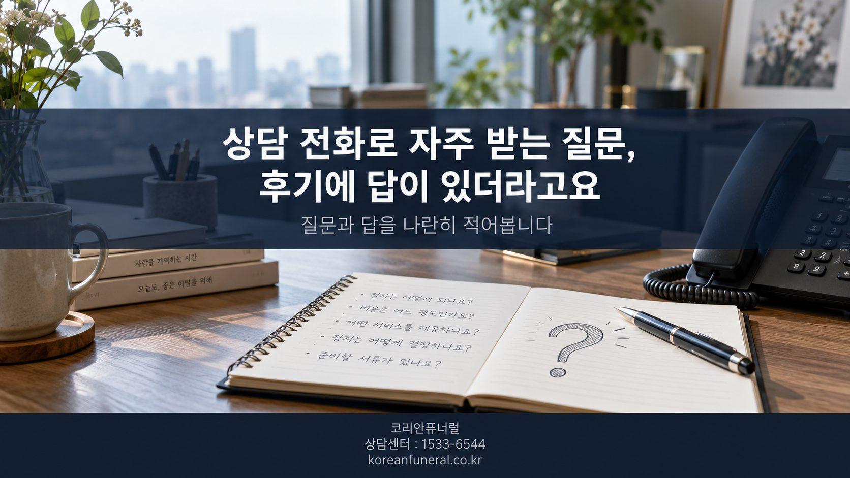 상담 전화로 자주 받는 질문, 후기에 답이 있더라고요